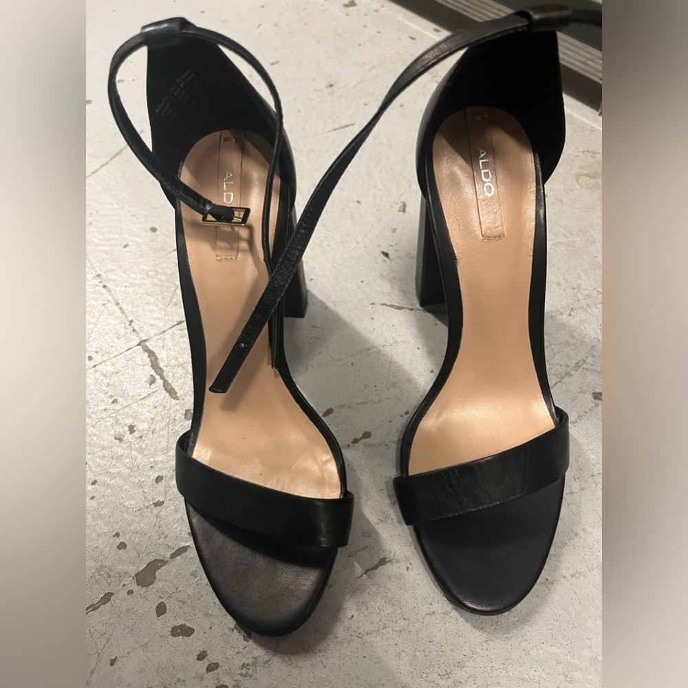 Aldo Black Strappy Heels